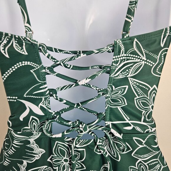 Cupshe Womens Large Floral Print Shirred Cutout One Piece Swimsuit Adjustable - Picture 6 of 8